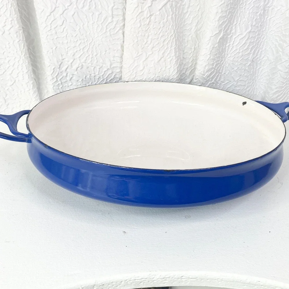 Vintage Dansk‎ Kobenstyle Cast Iron Skillet, Royal Blue Enamel